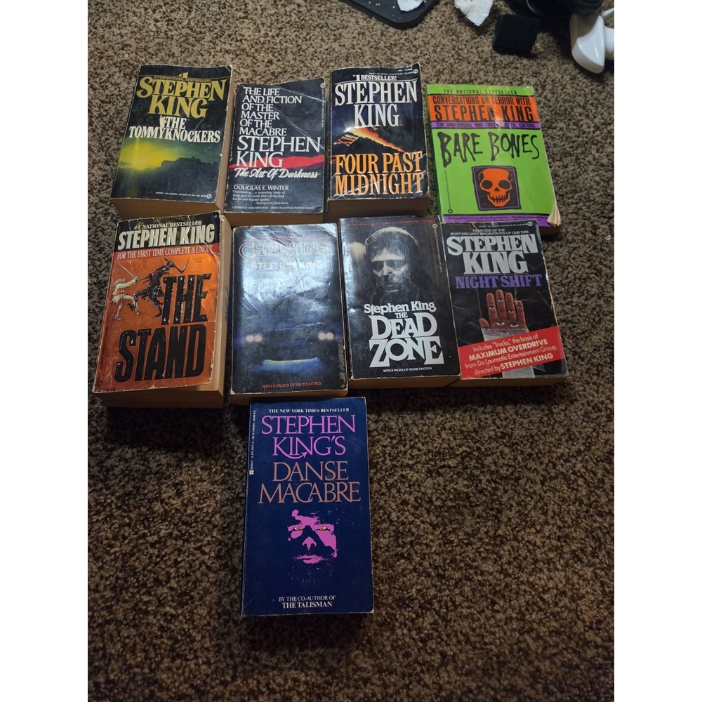 Stephen King Vintage Paperback Book Lot 9 Titles The Stand Christine Night Shift